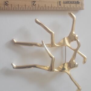 Blazer Brooch: Gold Tone Abstract Branch Wall Hook / Jewelry Hanger